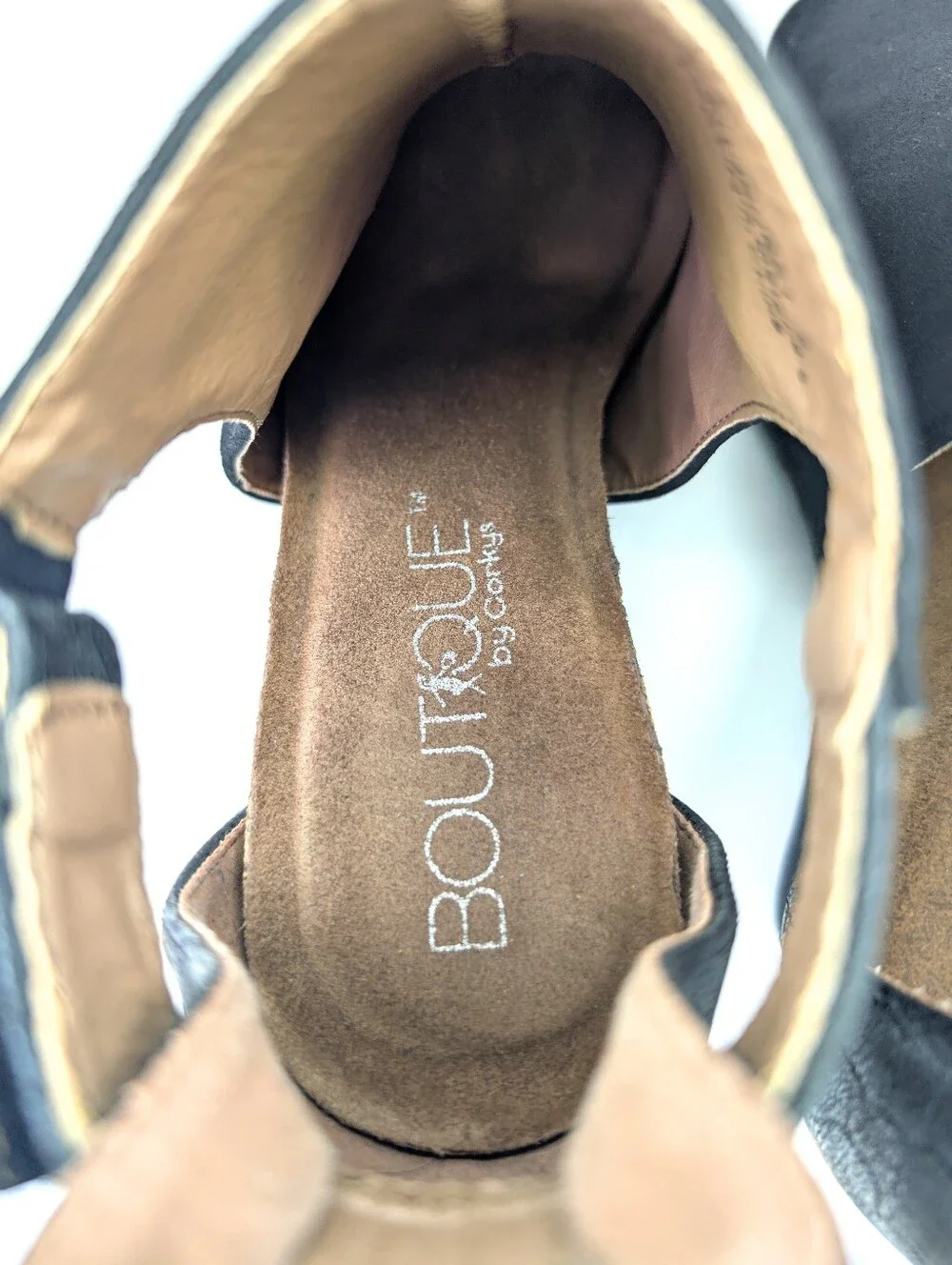 Corkey's Boutique Brand Sunburst Open Toe Wedge Dress Shoe Heels Velcro Black 8